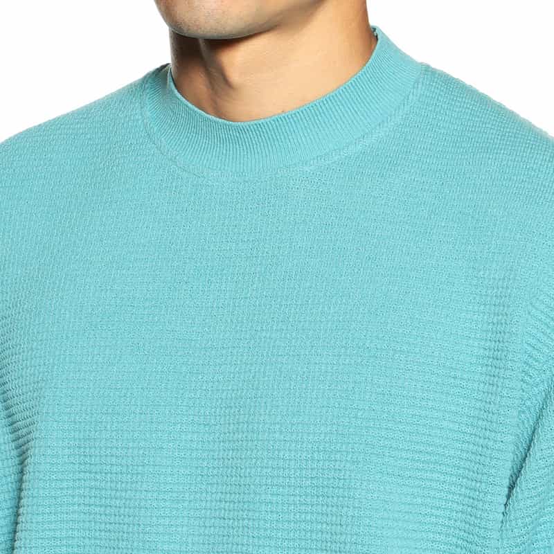 BARNEYS NEW YORK ワッフルニットTシャツ TURQUOISE
