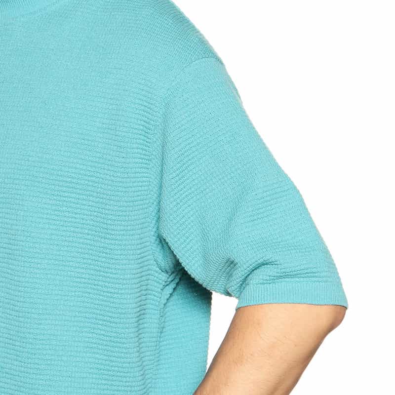 BARNEYS NEW YORK ワッフルニットTシャツ TURQUOISE