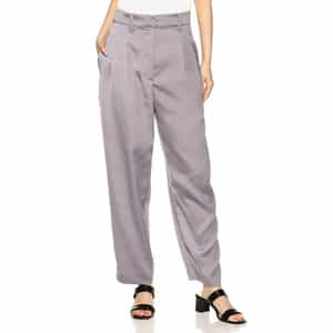 ウォッシャブルサテンワイドクロップドパンツ