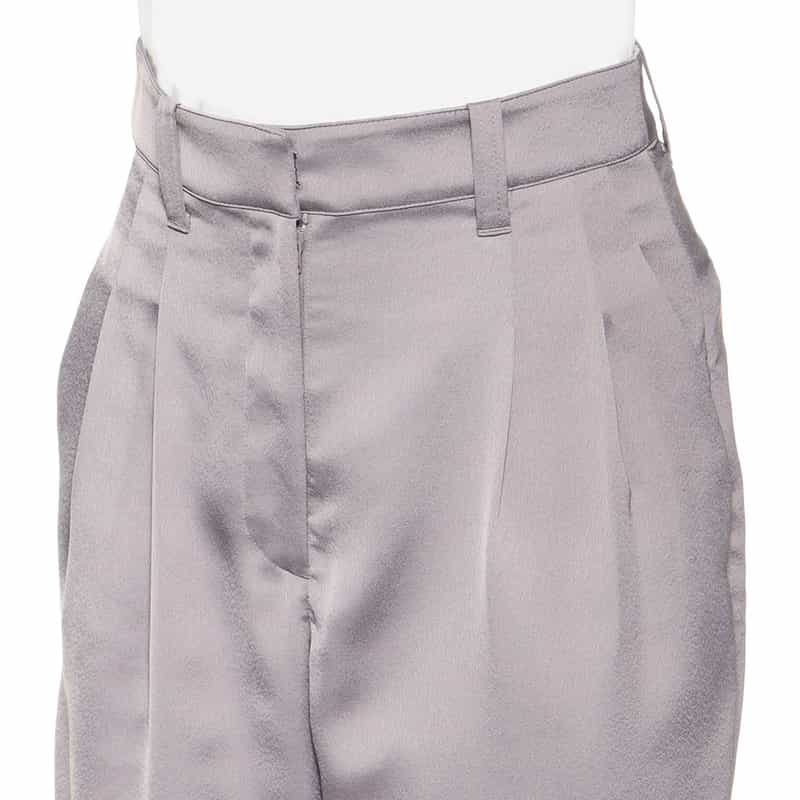 BARNEYS NEW YORK ウォッシャブルサテンワイドクロップドパンツ LIGHT BLUE