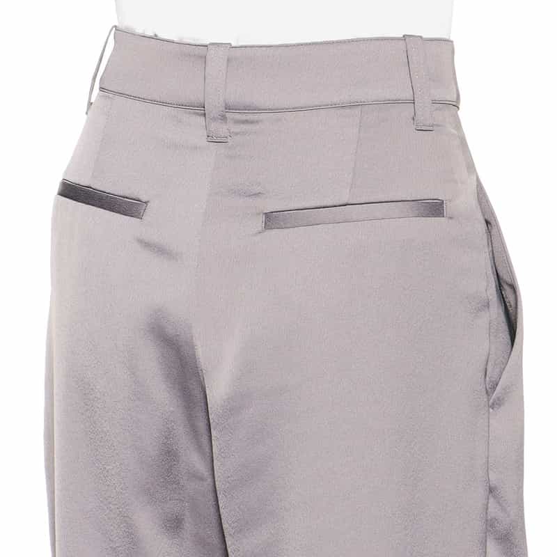 BARNEYS NEW YORK ウォッシャブルサテンワイドクロップドパンツ LIGHT BLUE