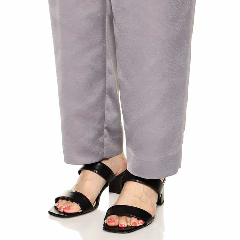 BARNEYS NEW YORK ウォッシャブルサテンワイドクロップドパンツ LIGHT BLUE