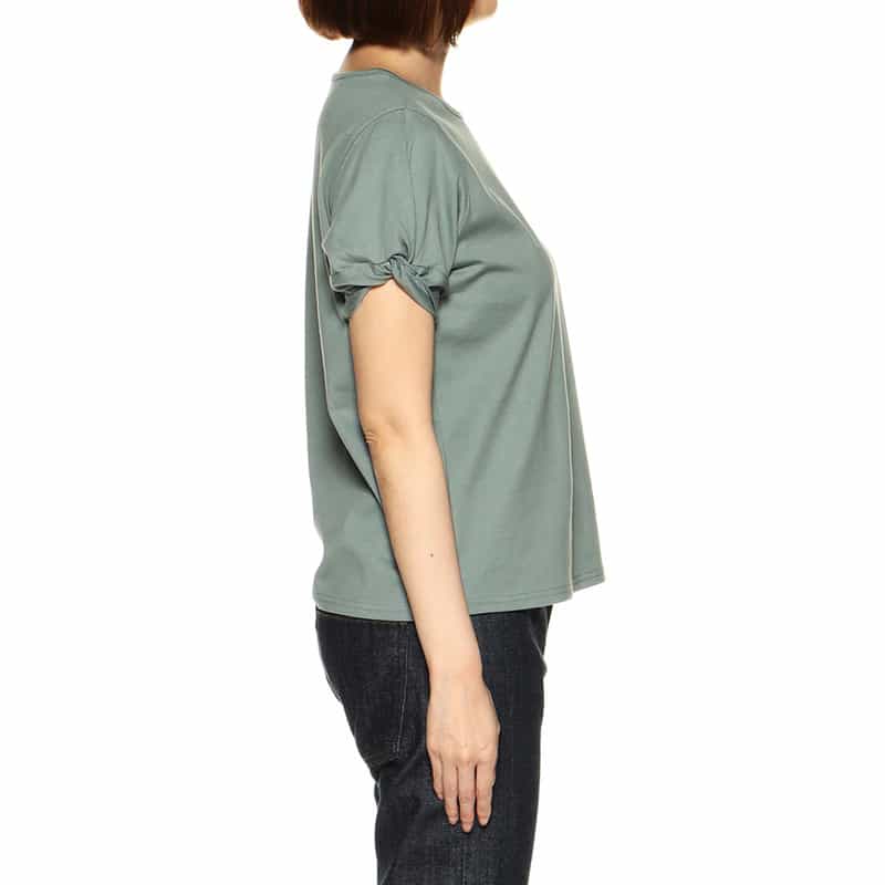 BARNEYS NEW YORK ウォッシャブルコットンノットスリーブカットソー GREEN