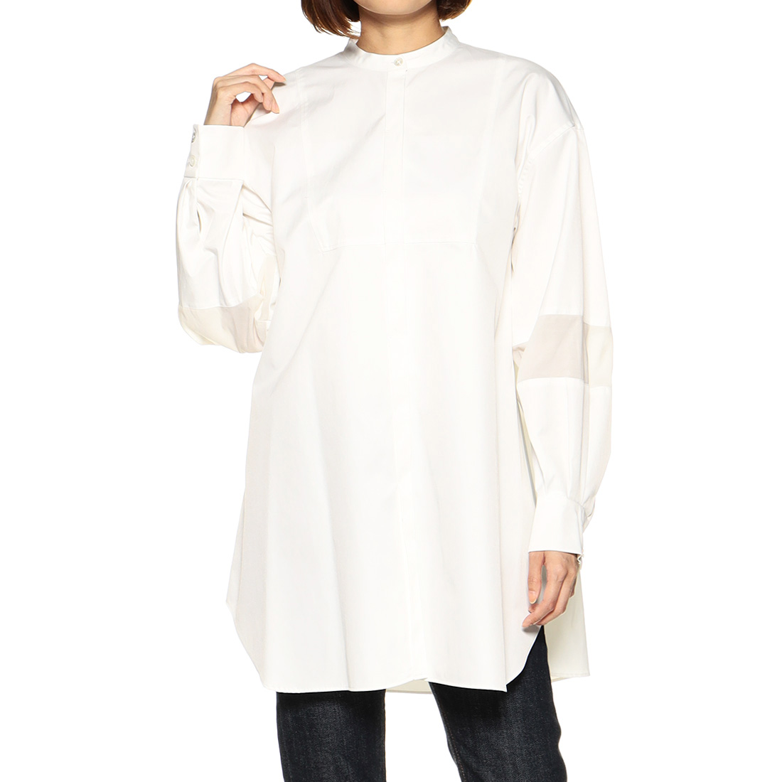 ウォッシャブル切替スリーブシャツ