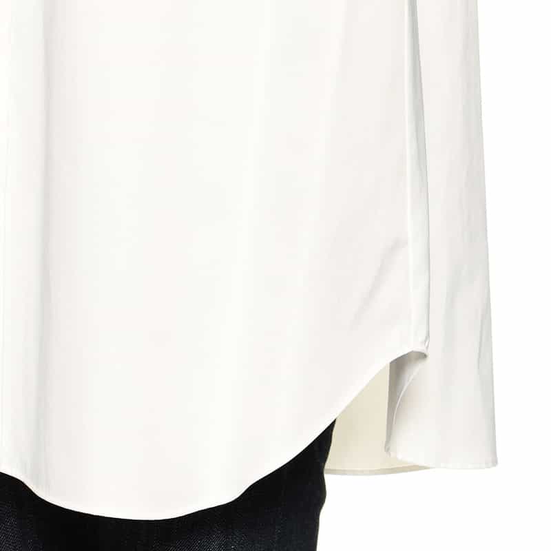 BARNEYS NEW YORK ウォッシャブル切替スリーブシャツ WHITE