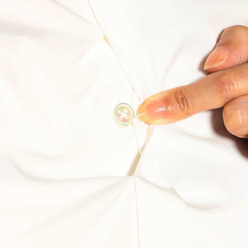 BARNEYS NEW YORK ウォッシャブル切替スリーブシャツ WHITE