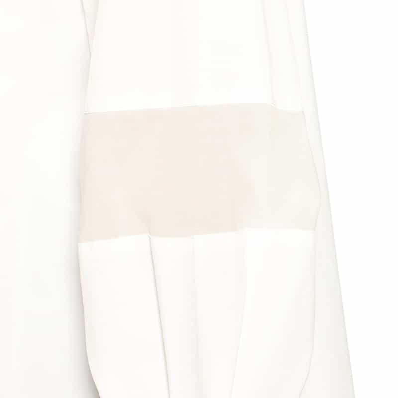 BARNEYS NEW YORK ウォッシャブル切替スリーブシャツ WHITE