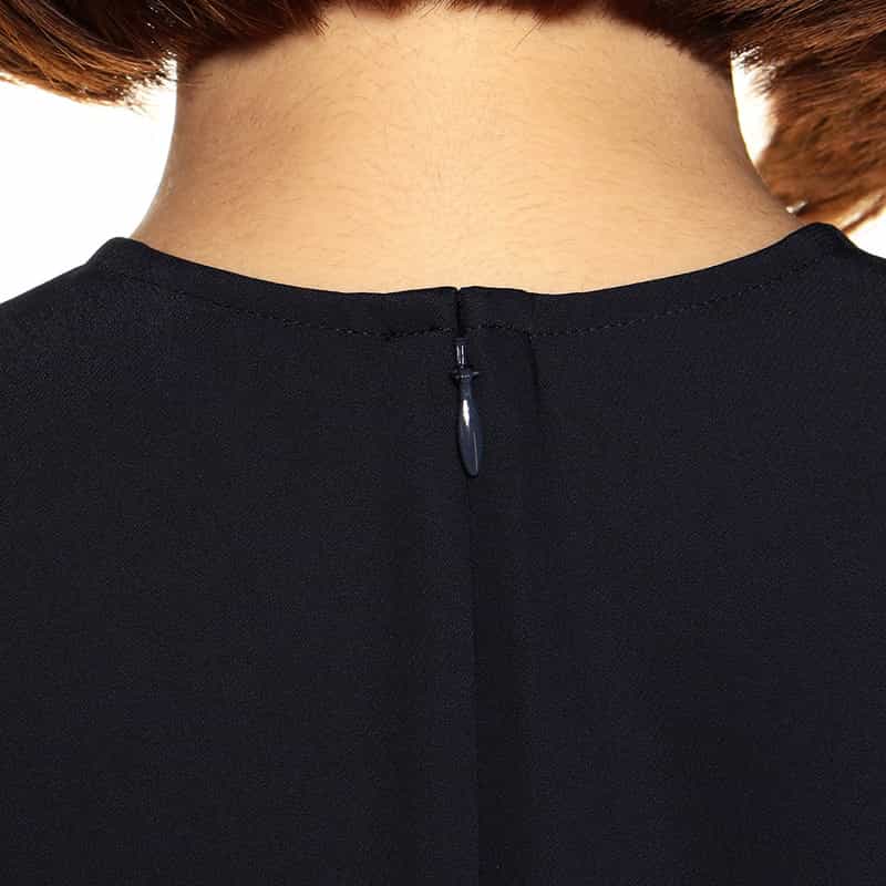 BARNEYS NEW YORK セットアップ ウォッシャブル バックジップAラインプルオーバーブラウス NAVY