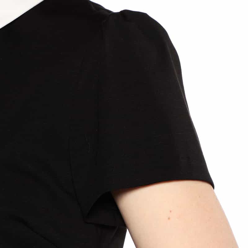 BARNEYS NEW YORK 異素材コンビネーションミディドレス BLACK