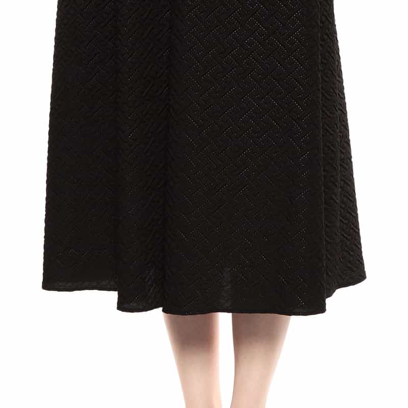 BARNEYS NEW YORK 異素材コンビネーションミディドレス BLACK