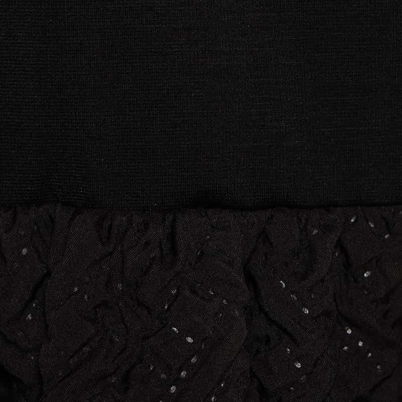 BARNEYS NEW YORK 異素材コンビネーションミディドレス BLACK