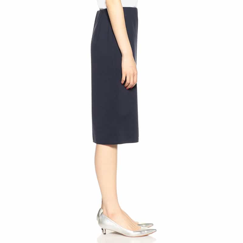BARNEYS NEW YORK ウォッシャブルスクーバタイトスカート NAVY