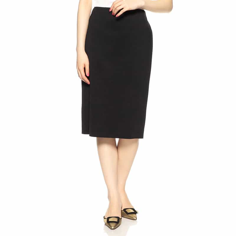 BARNEYS NEW YORK ウォッシャブルスクーバタイトスカート BLACK