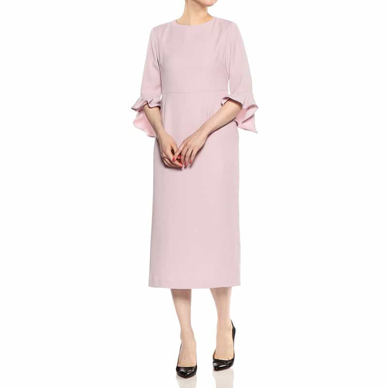 BARNEYS NEW YORK ウォッシャブルラッフルスリーブゲストドレス LIGHT PURPLE