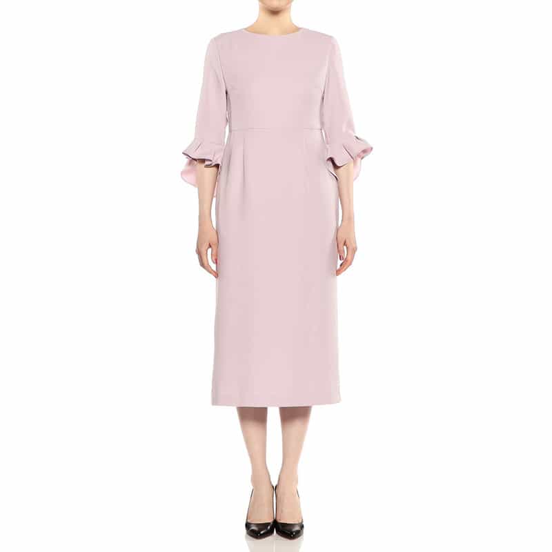 BARNEYS NEW YORK ウォッシャブルラッフルスリーブゲストドレス LIGHT PURPLE