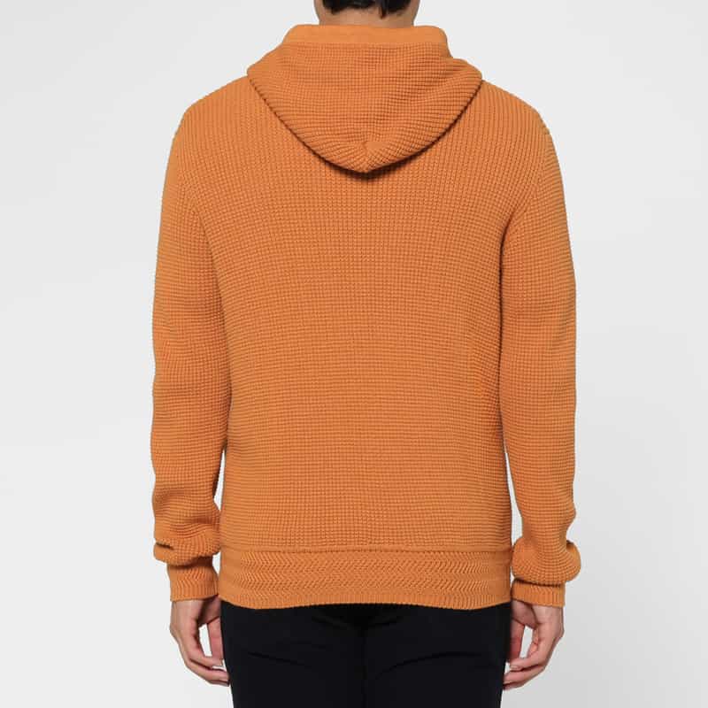BARNEYS NEW YORK コットンカシミヤ素材ジップアップニットパーカー ORANGE