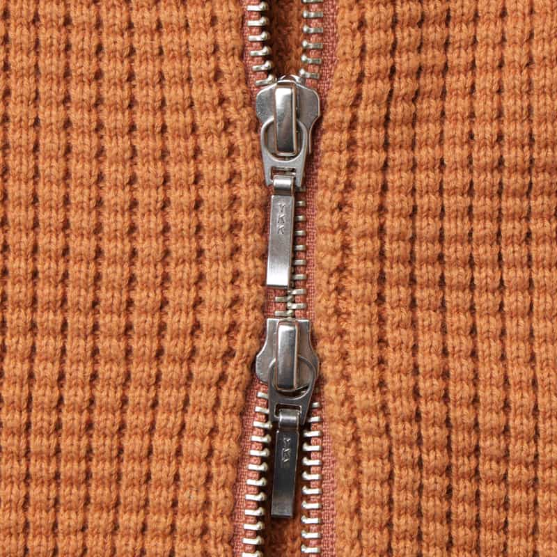 BARNEYS NEW YORK コットンカシミヤ素材ジップアップニットパーカー ORANGE