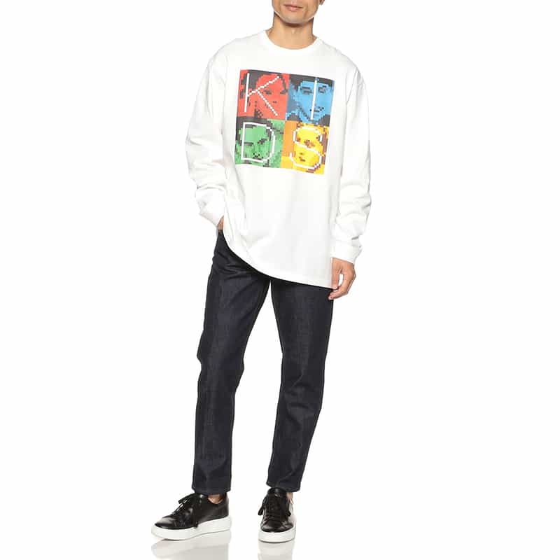 LARRY CLARK バーニーズ ニューヨーク限定プリントロングスリーブTシャツ WHITE