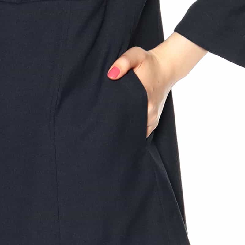 BARNEYS NEW YORK セットアップウォッシャブルノーカラージャケット NAVY