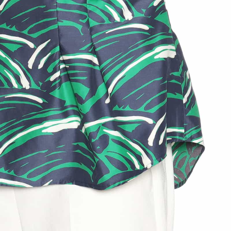 BARNEYS NEW YORK セットアップウォッシャブルプリントフロントタックプルオーバーブラウス NAVY