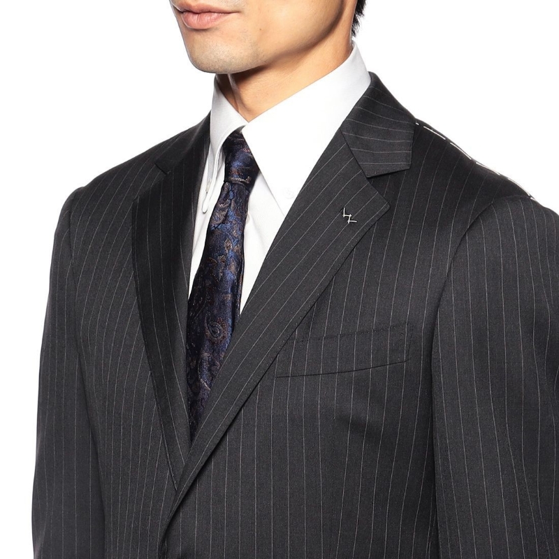 BARNEYS NEW YORK ピンストライプ柄ウールスーツ “MANHATTAN” NAVY