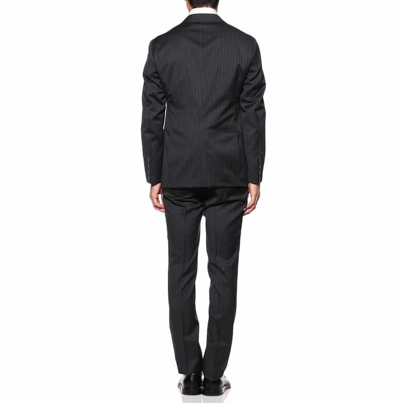 BARNEYS NEW YORK ピンストライプ柄ウールスーツ “MANHATTAN" DARK GRAY
