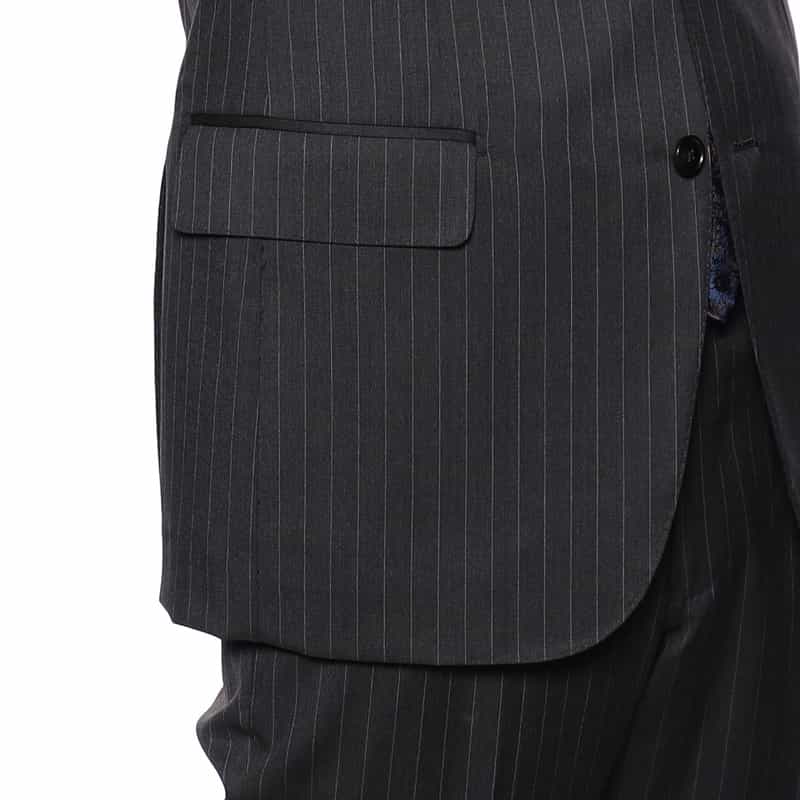 BARNEYS NEW YORK ピンストライプ柄ウールスーツ “MANHATTAN" DARK GRAY