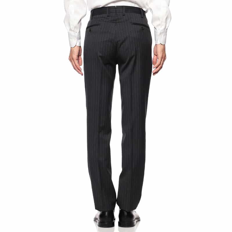 BARNEYS NEW YORK ピンストライプ柄ウールスーツ “MANHATTAN" DARK GRAY