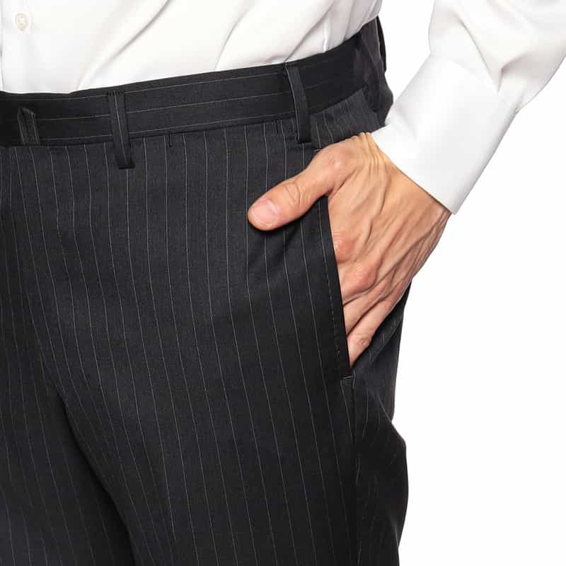 BARNEYS NEW YORK ピンストライプ柄ウールスーツ “MANHATTAN" DARK GRAY