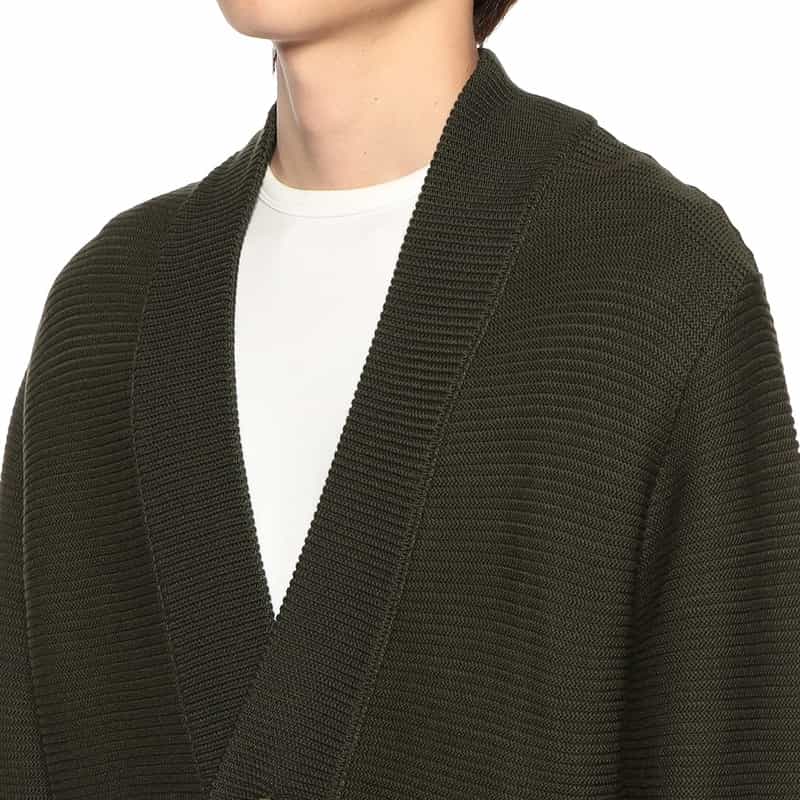 BARNEYS NEW YORK 海島綿Vネックニットカーディガン KHAKI