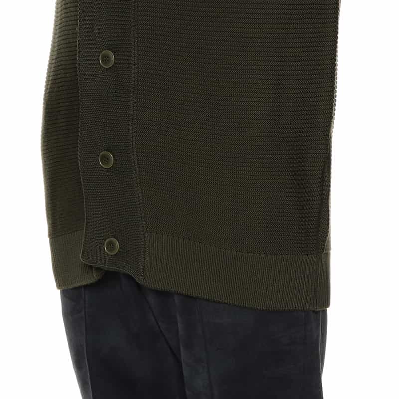 BARNEYS NEW YORK 海島綿Vネックニットカーディガン KHAKI