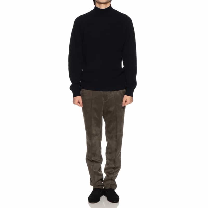 BARNEYS NEW YORK ワッフルモックネックニットプルオーバー NAVY