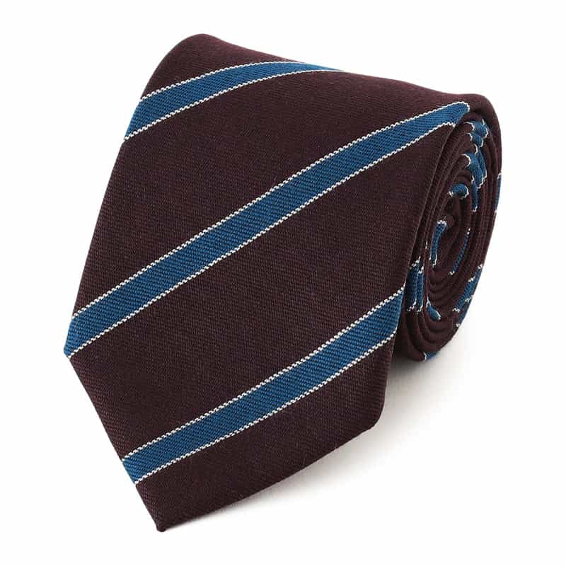 STEFANO BIGI ストライプ柄タイ WINE