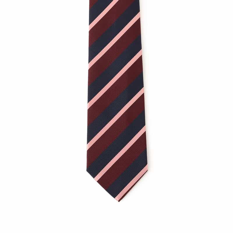 STEFANO BIGI ストライプ柄タイ WINE