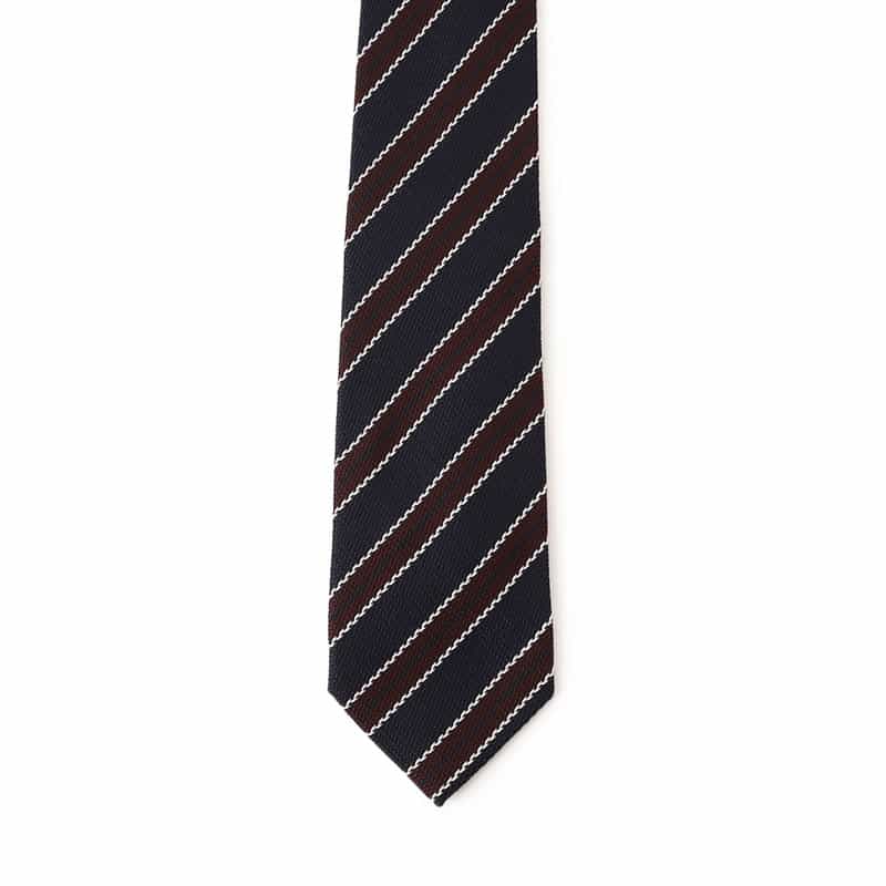 STEFANO BIGI ストライプ柄タイ NAVY