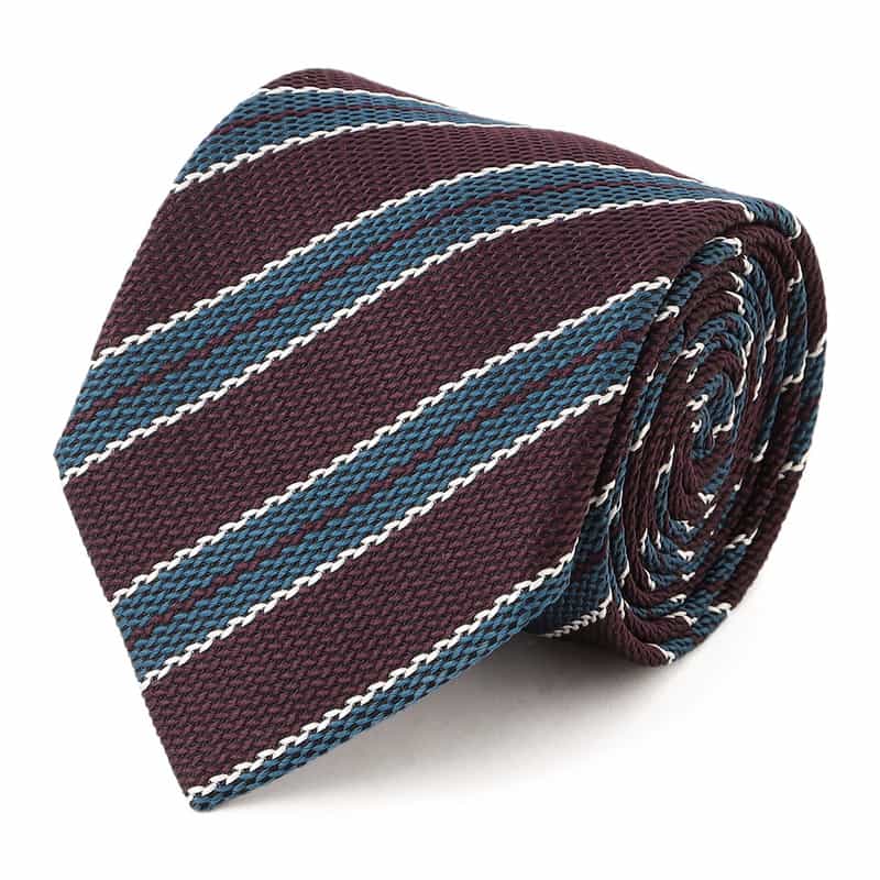 STEFANO BIGI ストライプ柄タイ PURPLE