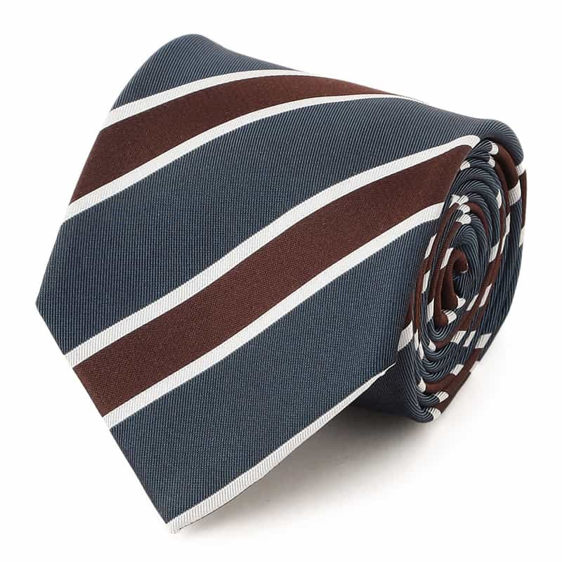 STEFANO BIGI ストライプ柄タイ NAVY