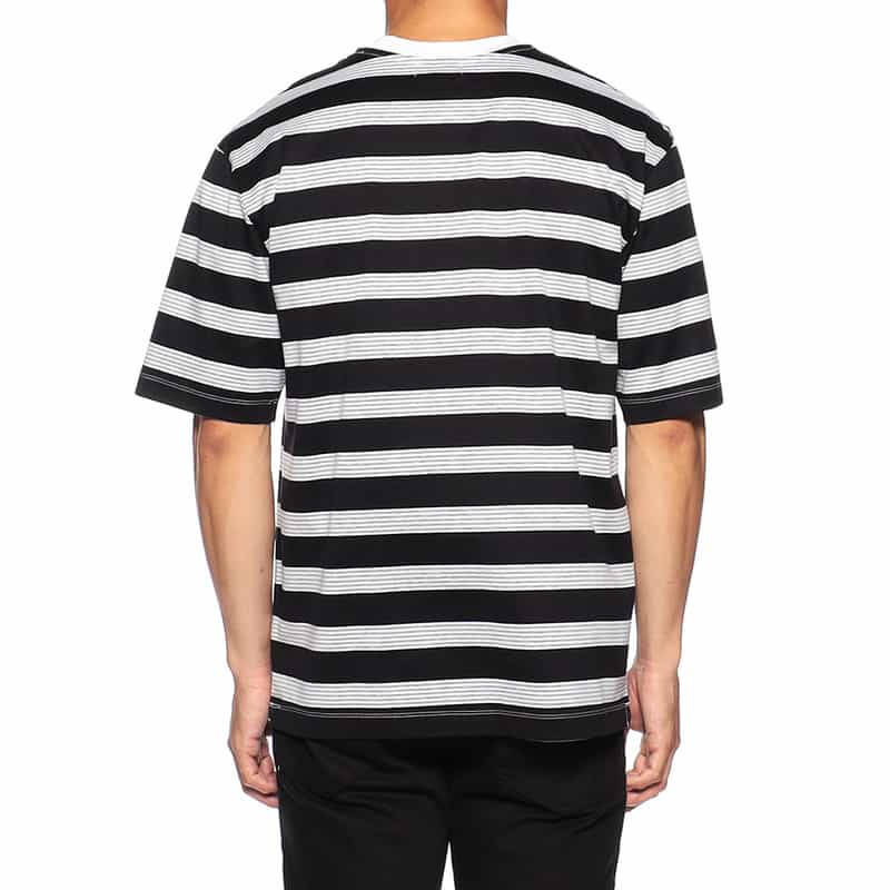 BARNEYS NEW YORK オーバーサイズボーダーTシャツ BLACK