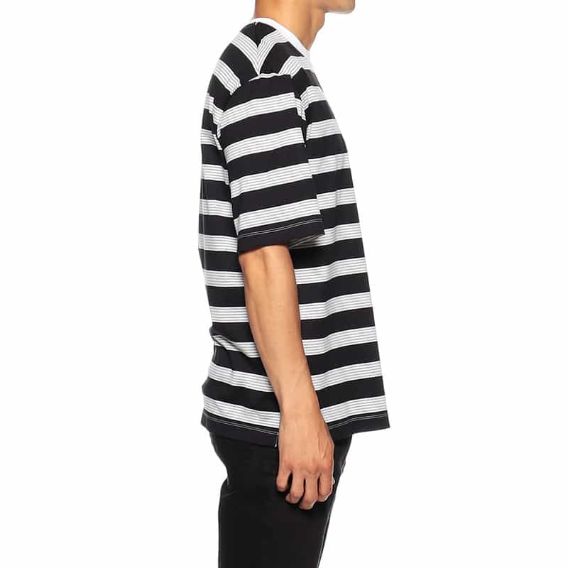 BARNEYS NEW YORK オーバーサイズボーダーTシャツ BLACK