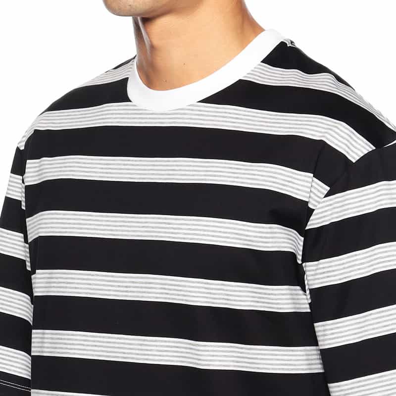 BARNEYS NEW YORK オーバーサイズボーダーTシャツ BLACK