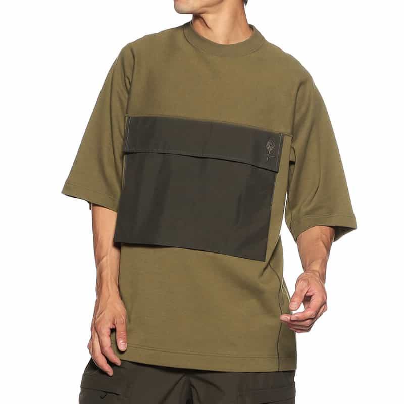 D-VEC ALMOSTBLACK フラップポケットハーフスリーブTシャツ KHAKI