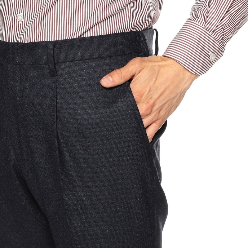 BARNEYS NEW YORK マイクロ千鳥柄スーツ NAVY