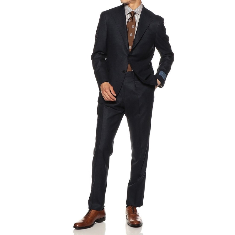 BARNEYS NEW YORK マイクロ千鳥柄スーツ NAVY