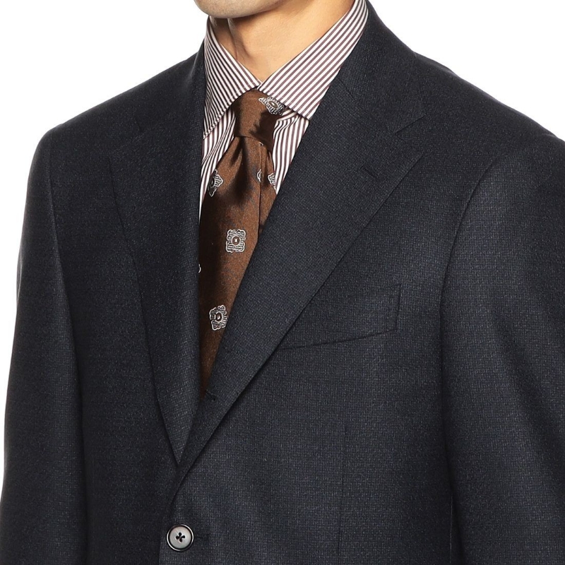 BARNEYS NEW YORK マイクロ千鳥柄スーツ NAVY