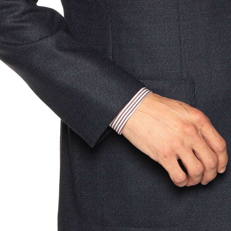 BARNEYS NEW YORK マイクロ千鳥柄スーツ NAVY