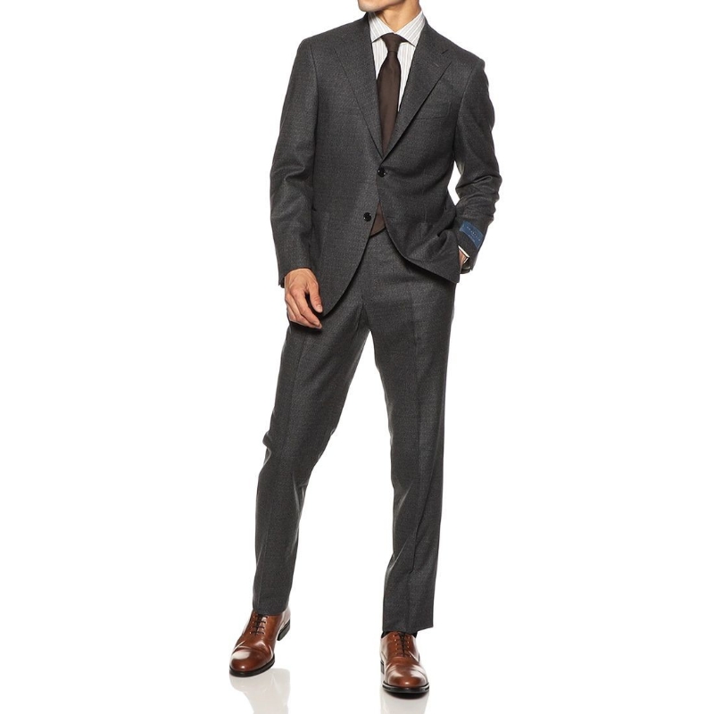 BARNEYS NEW YORK マイクロ千鳥柄スーツ DARK GRAY