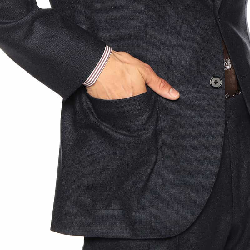 BARNEYS NEW YORK マイクロ千鳥柄スーツ NAVY