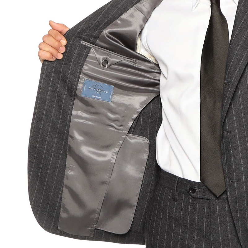 BARNEYS NEW YORK メランジ調ストライプ柄スーツ DARK GRAY