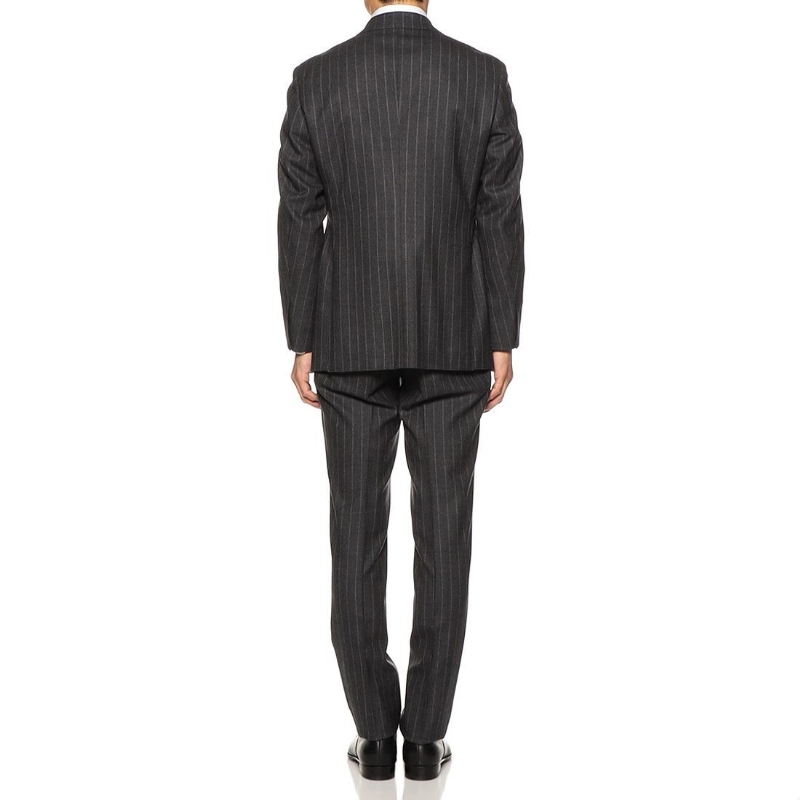 BARNEYS NEW YORK メランジ調ストライプ柄スーツ DARK GRAY