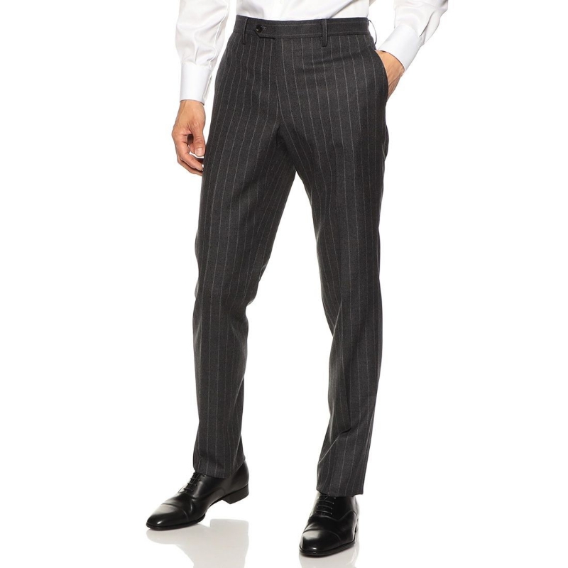 BARNEYS NEW YORK メランジ調ストライプ柄スーツ DARK GRAY